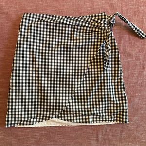Gap Gingham Wrap Mini Skirt